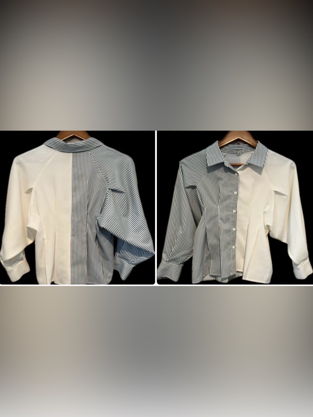 Habitual Girl Colorblock Stripe Pleated Button Down Shirt Size 10